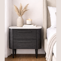 Noir Curved Bedside Table