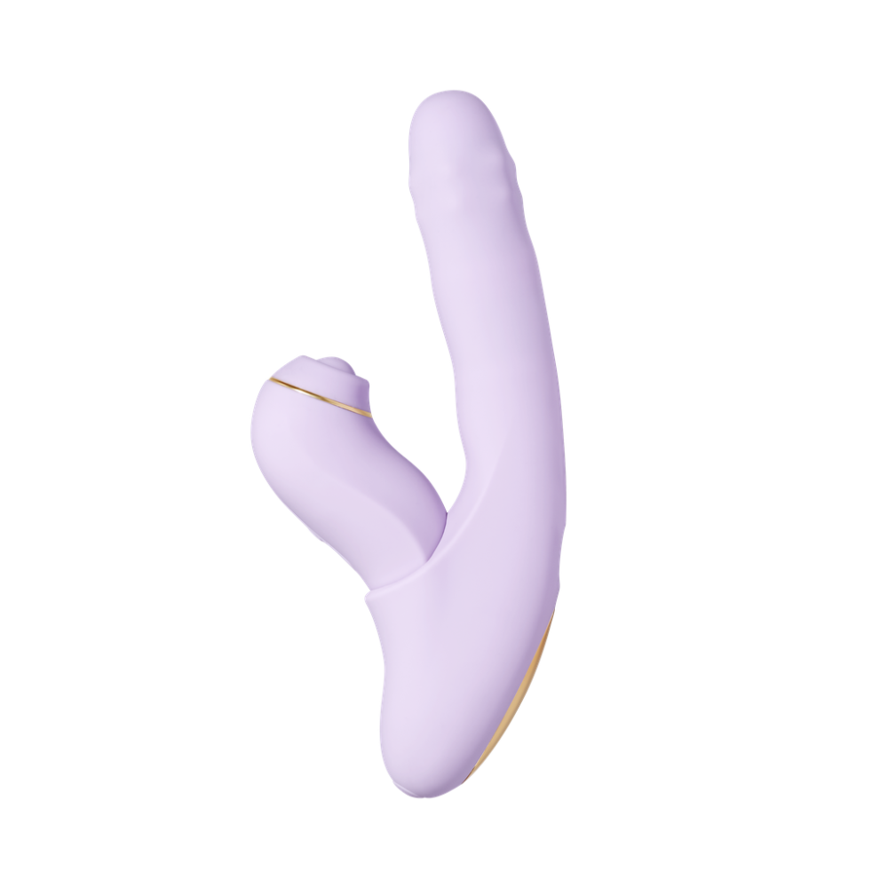 Svakom Duoglow Pastel Lilac rechargeable vibrator with sleek pastel purple design and smooth texture, shown from side angle.