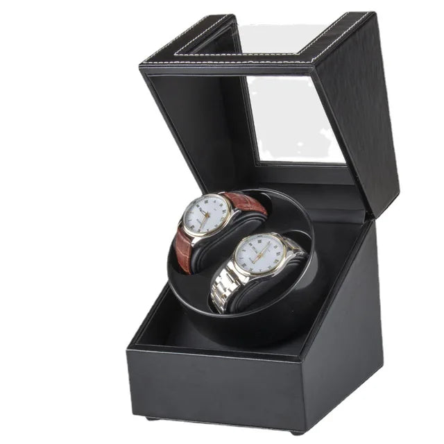 Black Watch Winders For Automatic Watches Usb Power Double