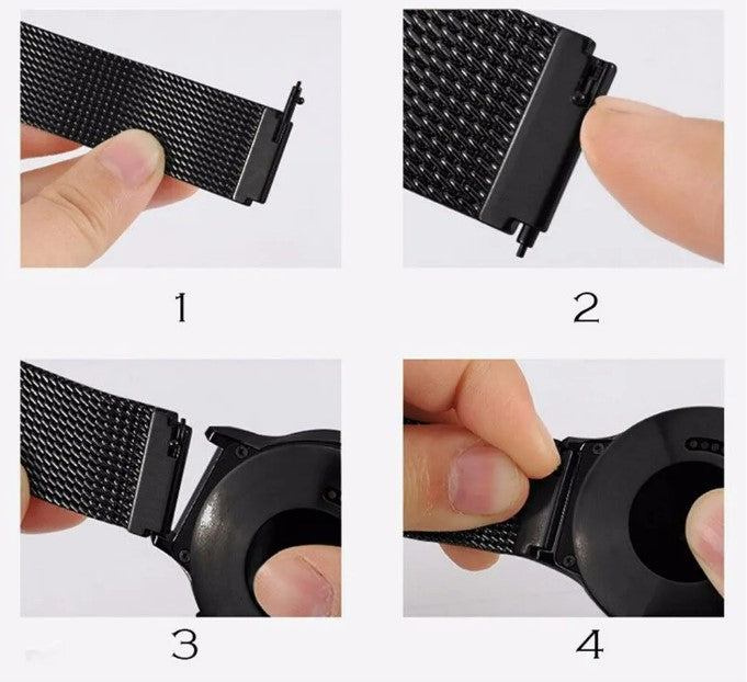 Watch Band Bracelet For Samsung Galaxy Watch 3 for Galaxy Active 2 Strap 42mm Metal Stainless Steel Magnetic 20mm Wrist Strap - Rose Pink