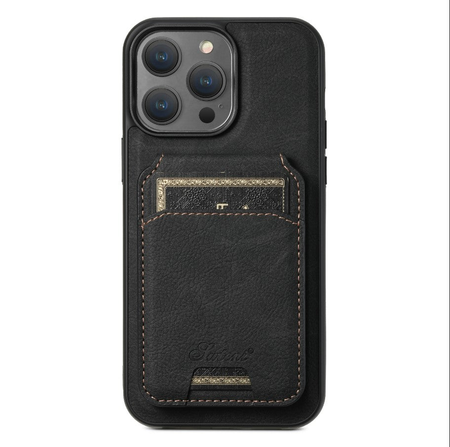 iPhone case Anti drop 2-in-1 card insertion case protective cover - Black