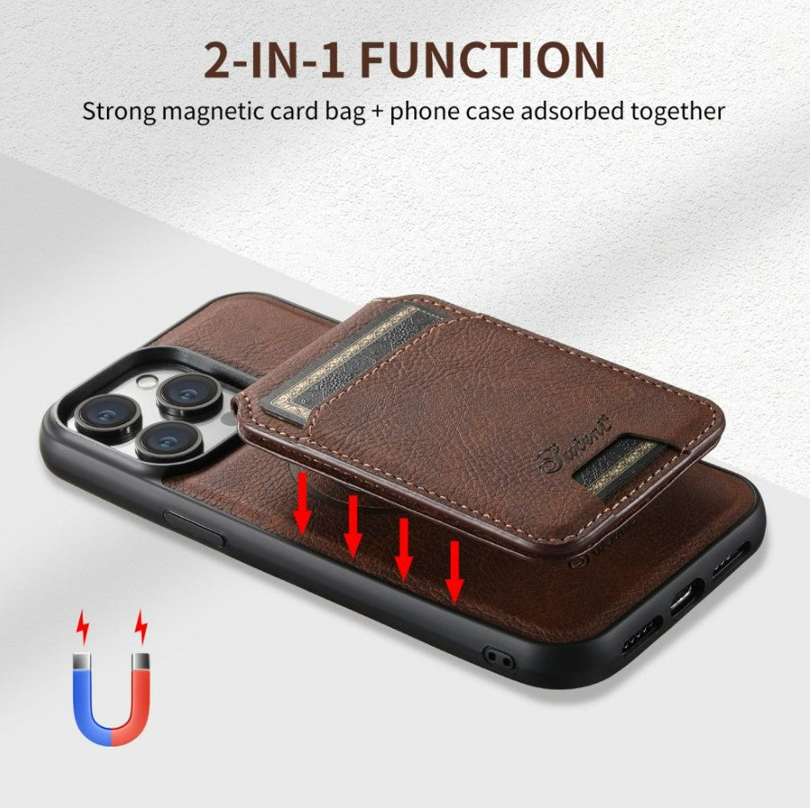 iPhone case Anti drop 2-in-1 card insertion case protective cover - Black