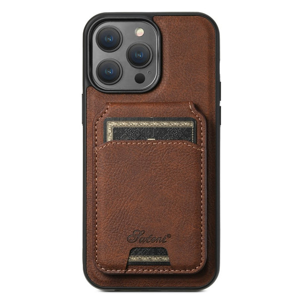 iPhone case Anti drop 2-in-1 card insertion case protective cover - Brown