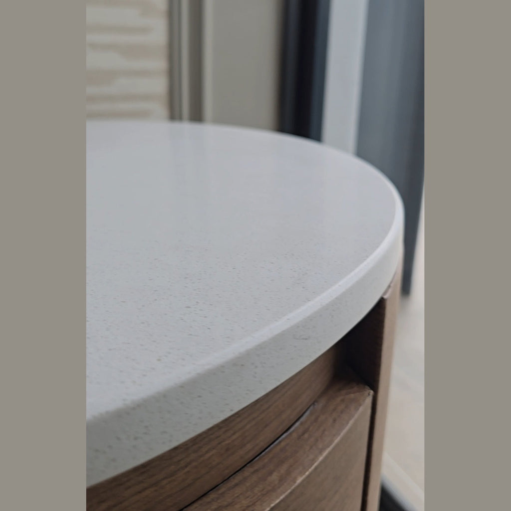 Luna Marble-Top Bedside Table