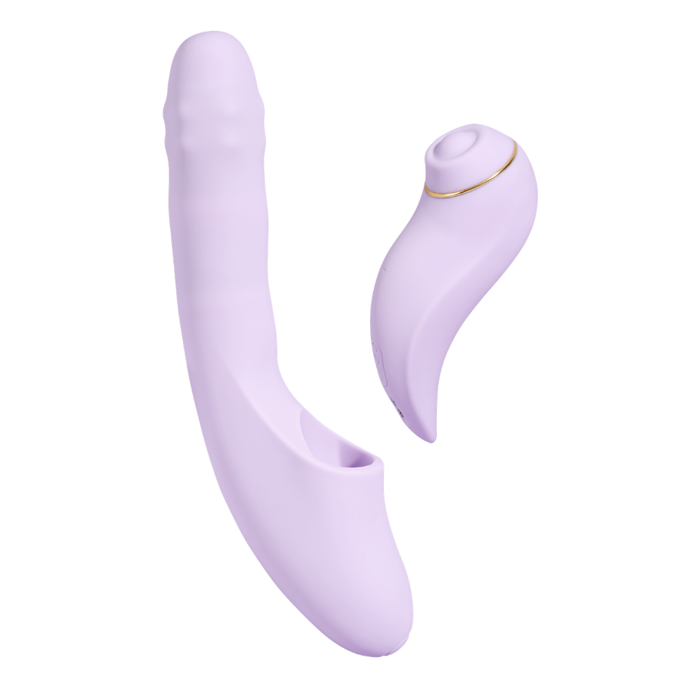Svakom Duoglow Pastel Lilac vibrator with dual-ended design and smooth pastel purple finish, shown on a white background.
