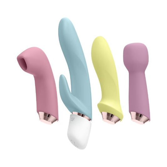 Satisfyer Marvelous Four personal massager with sleek design and multiple attachment heads for targeted pleasure.