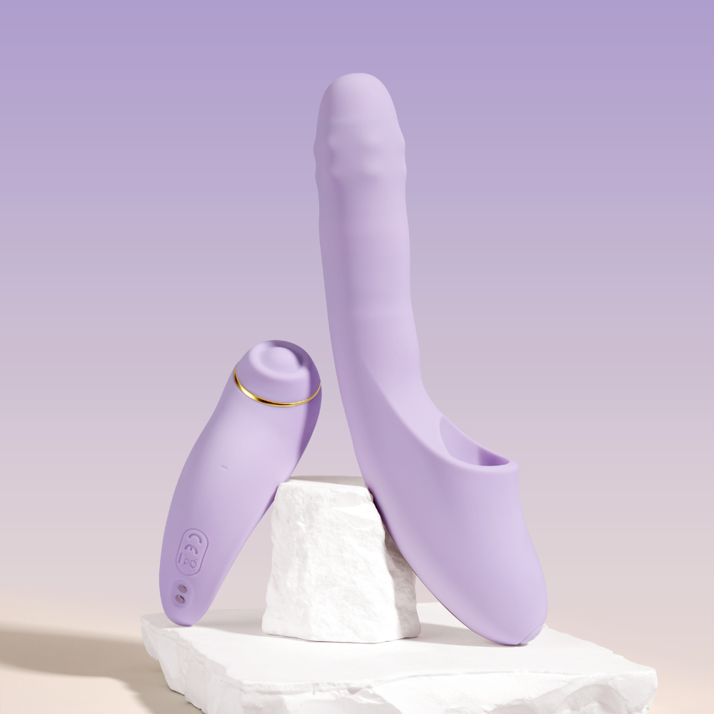 Svakom Duoglow Pastel Lilac sex toy with dual vibrating tips and soft pastel purple silicone surface.