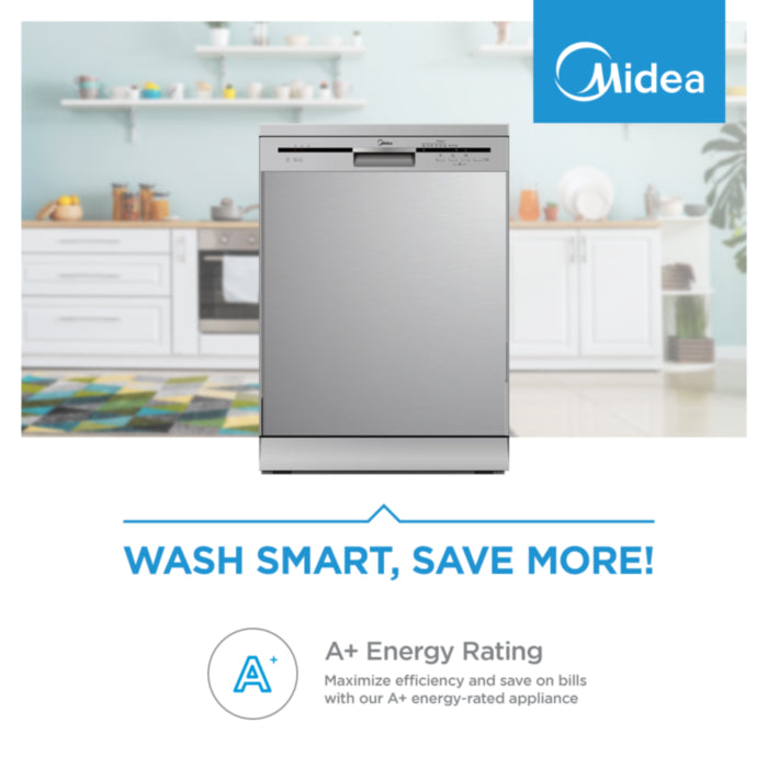Midea Stainless Steel 13 Place Dishwasher - DW143STS