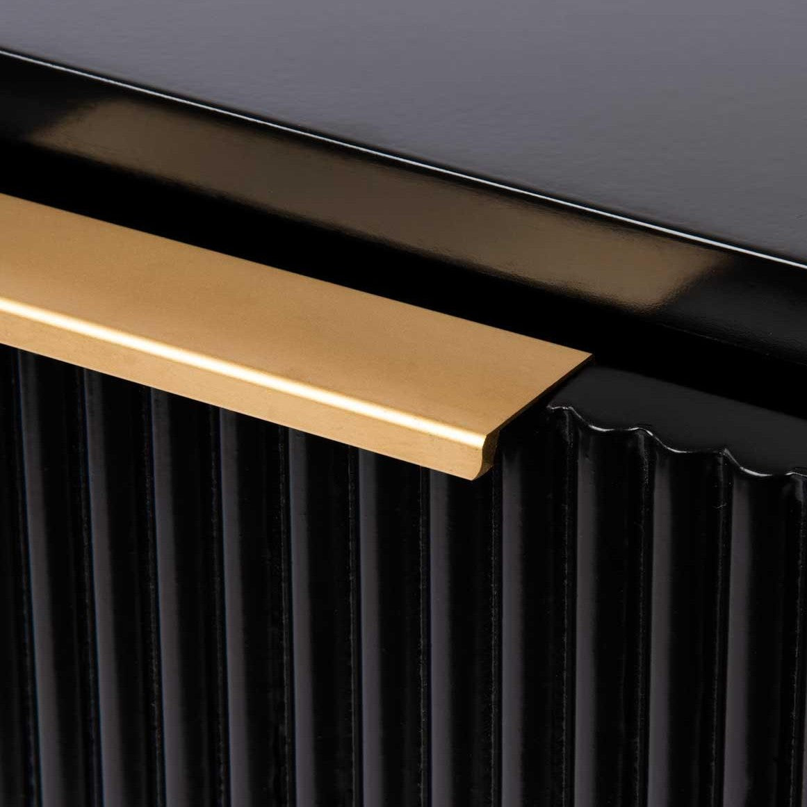 Florence Fluted Bedside Table - Black