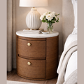 Luna Marble-Top Bedside Table