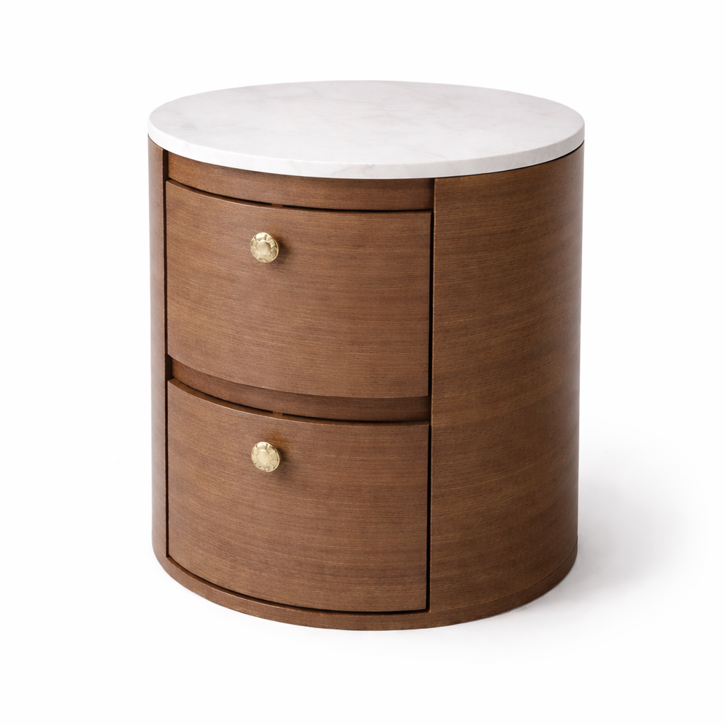 Luna Marble-Top Bedside Table